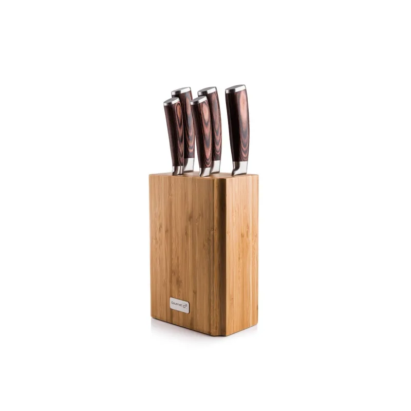 Sada nožov 5ks s bambusovým blokom Gourmet Nature