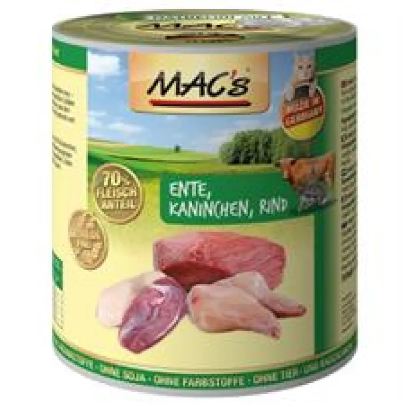 Konz. MACs Cat KACHNA, KRÁLÍK, HOVĚZÍ 400 g