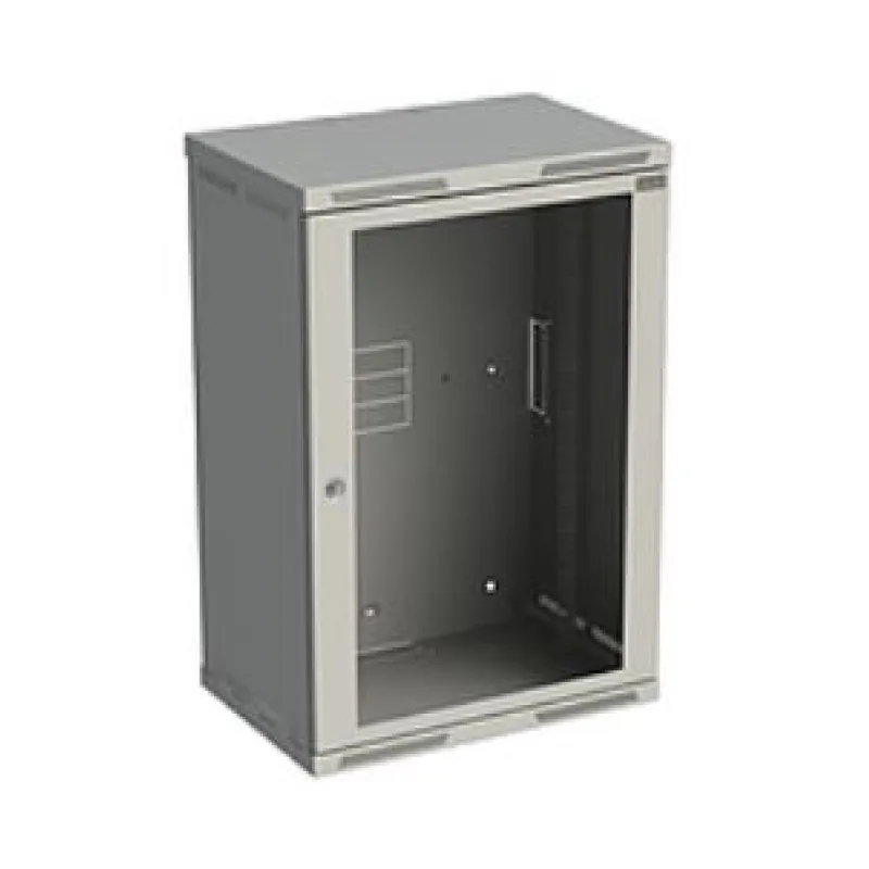 Rozvádzač nástenný SENSA 18U 400mm, dvere sklo, RAL 7035, SENSA-18U-64-11…