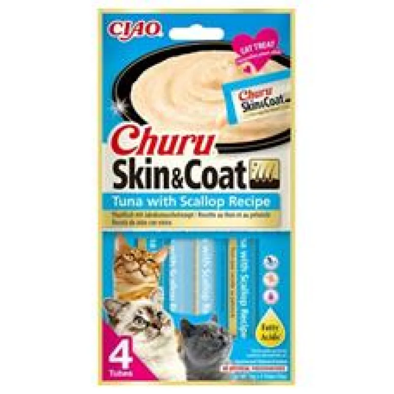 Churu Cat Skin&Coat Tuna with Scallop Recipe 4x14g