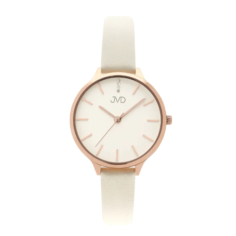 JVD Dámské módní designové hodinky JVD JZ201.5 s řemínkem z pravé kůže
