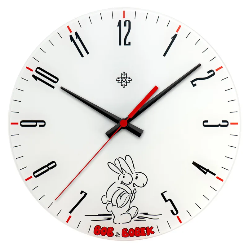 PRIM Dětské nástěnné hodiny PRIM Bob a Bobek - bílo-červené E19.5460.009020