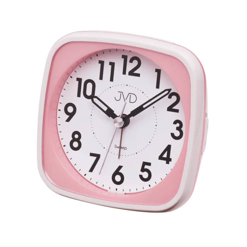 JVD Růžový netikající tichý Analogový budík JVD SRP838.4