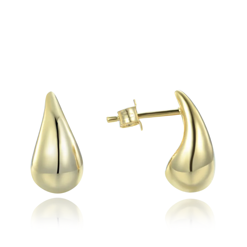 MINET Moderní pozlacené stříbrné náušnice kapky