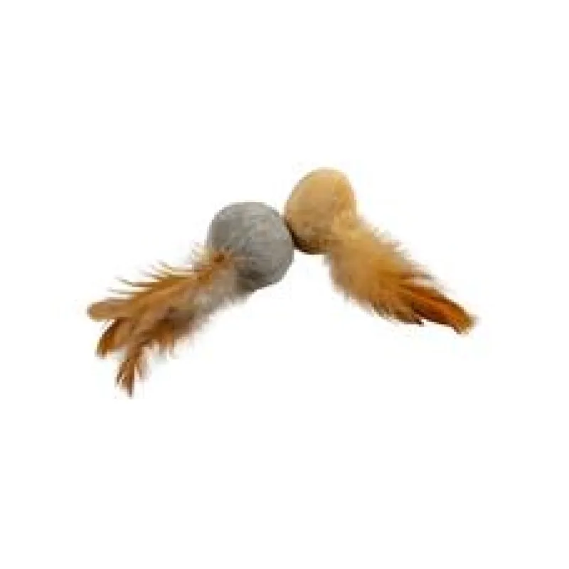 Hračka cat Cushy míček s peřím Duvo+ 1 ks