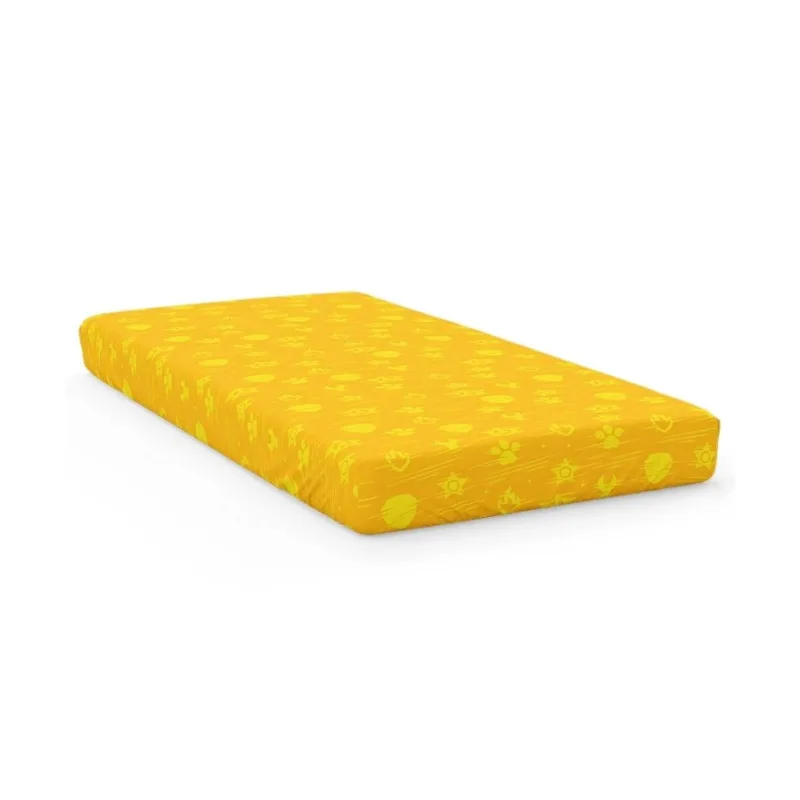 Detské bavlnené prestieradlo Tlapková Patrola žlté 90x200 cm