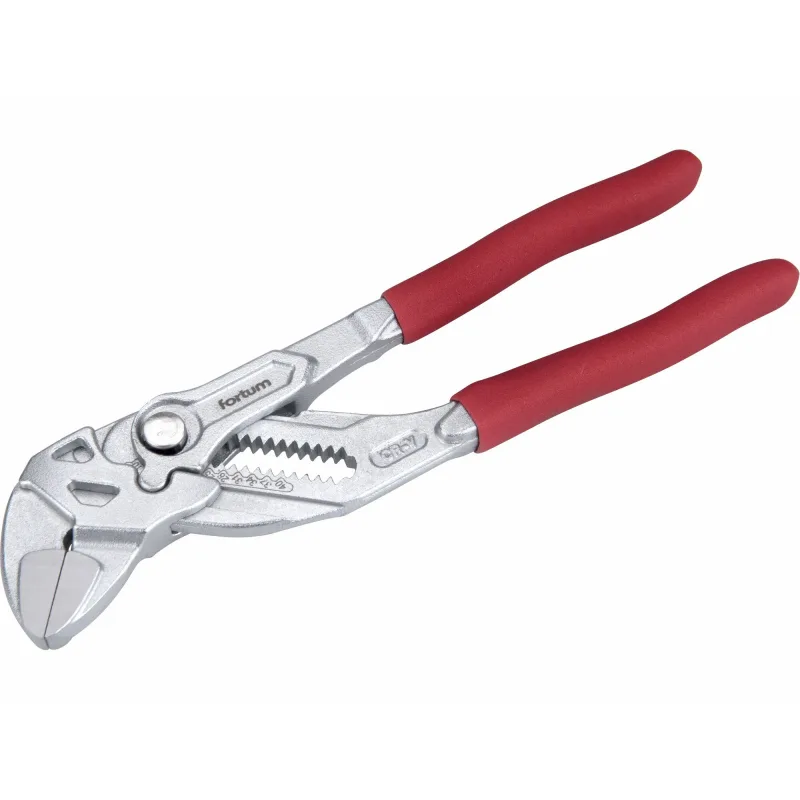 Kliešťový kľúč s hladkými čeľusťami, 180mm, CrV, poniklovaný, FORTUM