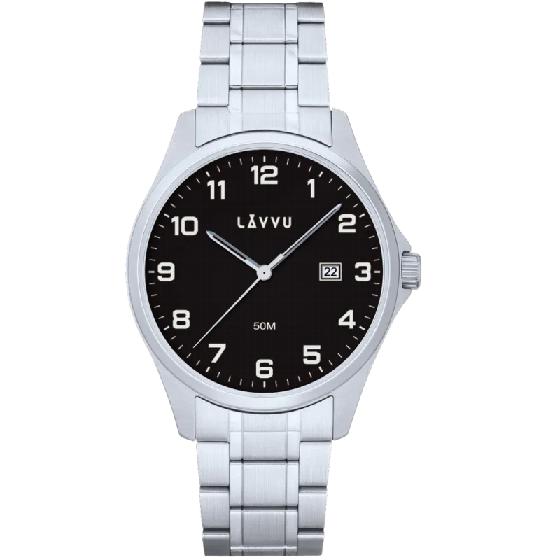 LAVVU Ocelové pánské hodinky GLIMT Black LWM0322