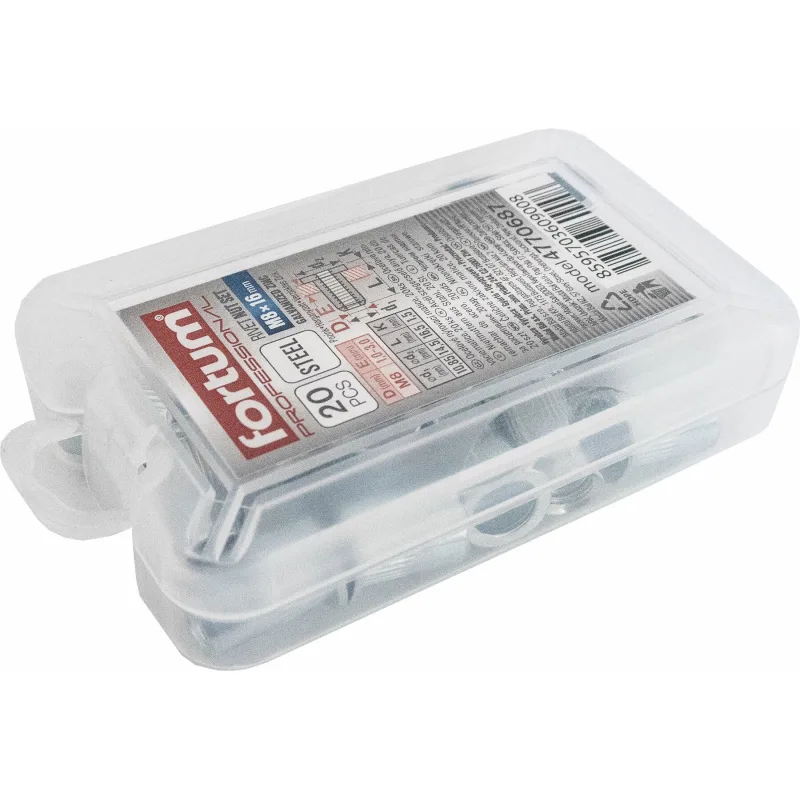 Matice nitovacie oceľové, M8x16mm, 20ks, pozinkované, FORTUM