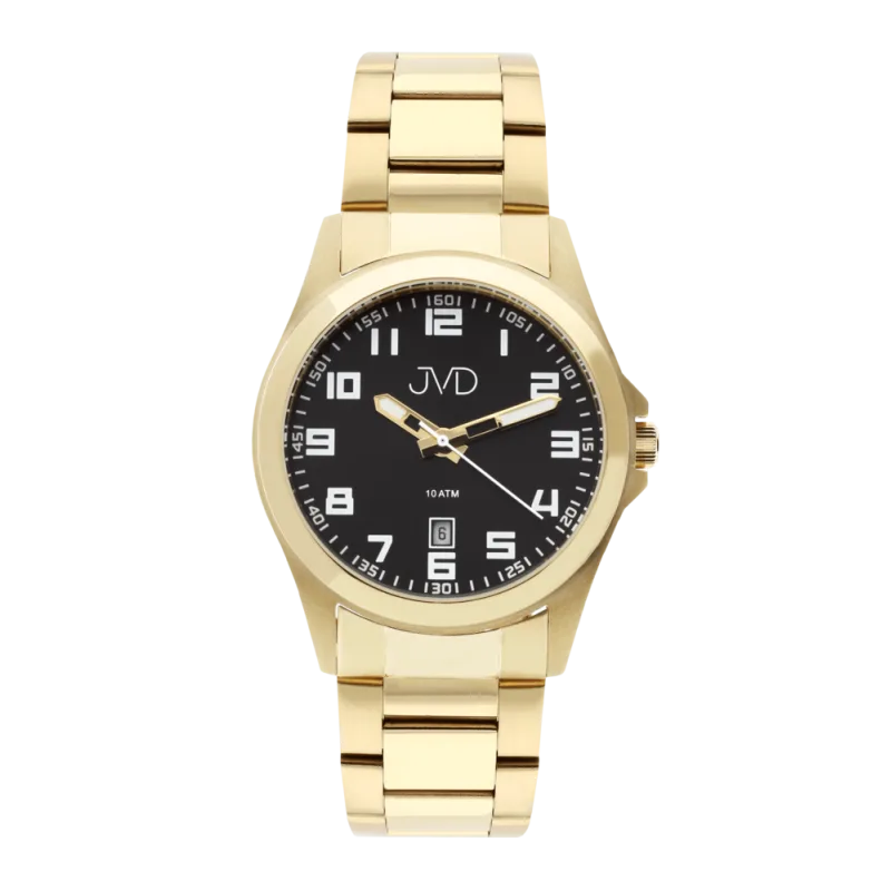 JVD Pozlacené vodotěsné náramkové pánské hodinky JVD steel J1041.41 - 10ATM