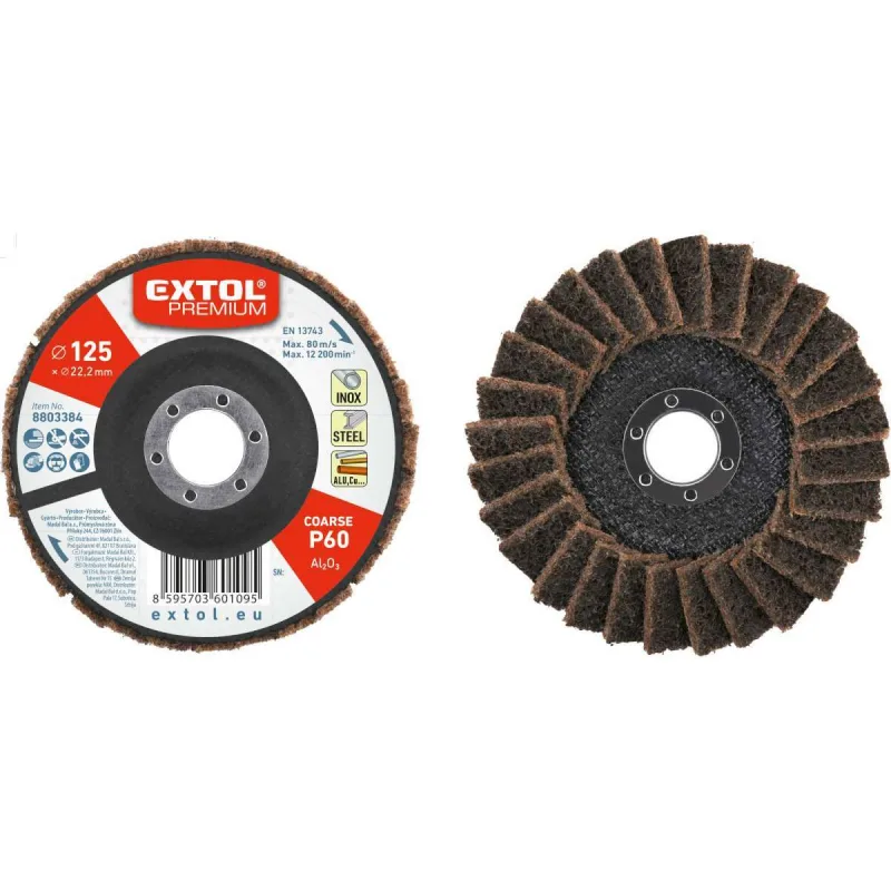 Kotúč lamelový šikmý, Ø125mm, P60, EXTOL PREMIUM