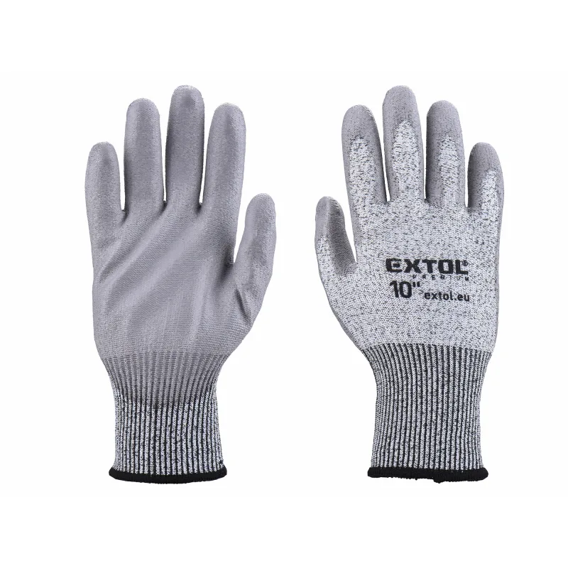 Rukavice polyesterové polomáčané v polyuretáne, 10", EXTOL PREMIUM