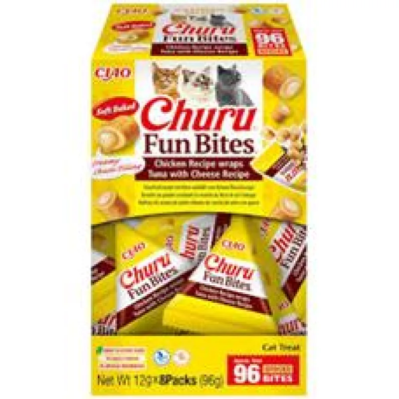 Churu Cat BOX Fun Bites Chicken wraps Tuna&Cheese 8x12g