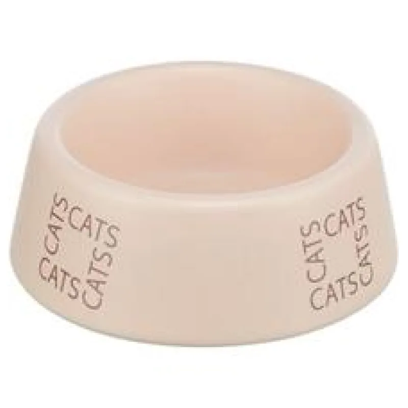 Keramická miska pro kočky s nápisem CATS, 0,15 l/ø 12 cm, růžová 1 ks