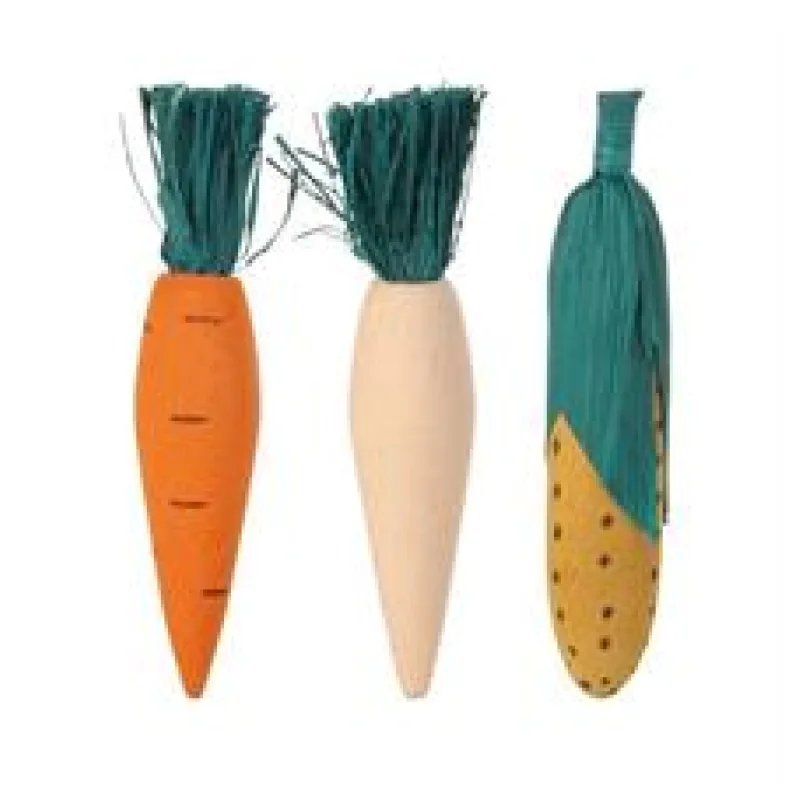 Dřevěná okusovací zelenina 10cm (3ks) TRIXIE 1 ks