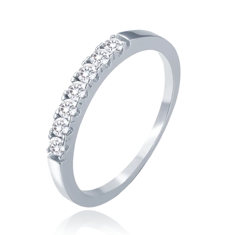 MINET Elegantní stříbrný prsten s bílými zirkony vel. 48