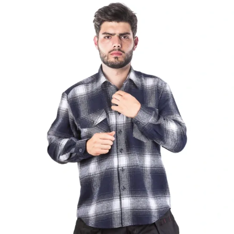 Reis KFLUX zimná flanelová košeľa navy blue