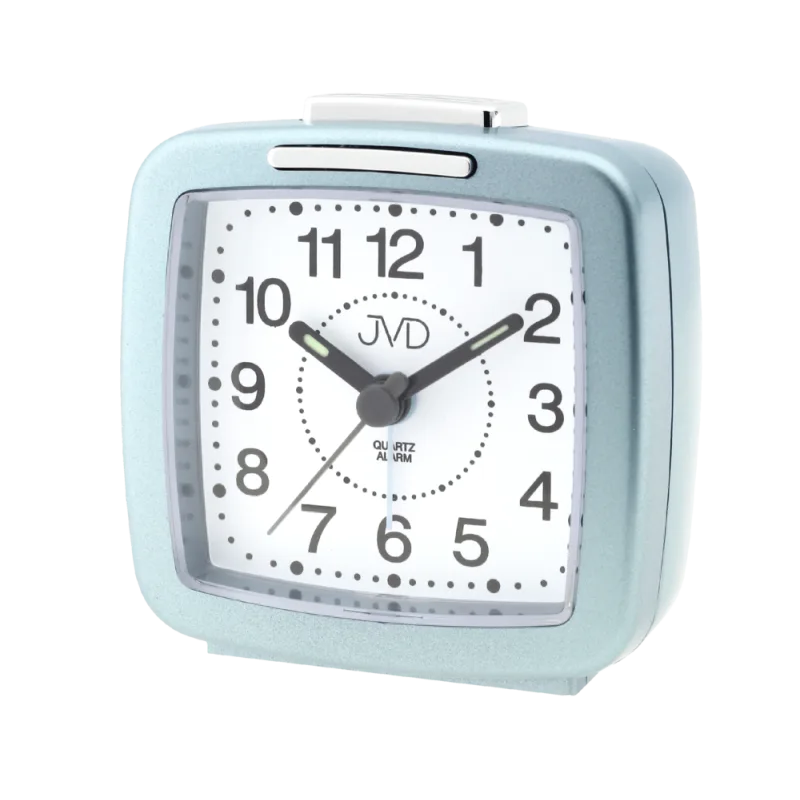 JVD Modrý ručkový bateriový budík JVD quartz SR952.7