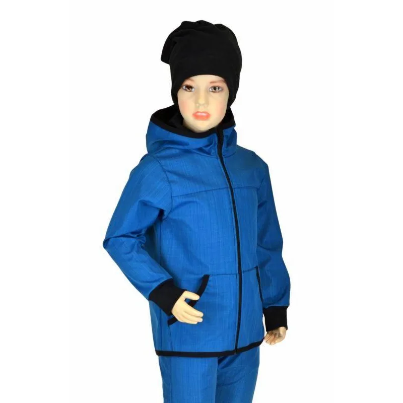 Detská bunda - bambusový softshell - petrolej, veľ. 140-152