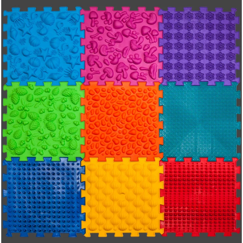 Masážna ortopedická podložka Puzzle "Mix" 9 prvkov