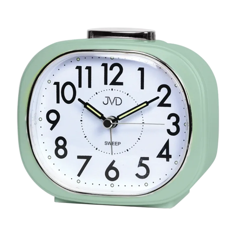 JVD Zelený tichý ručkový budík s plynulým chodem JVD SRP2010.2