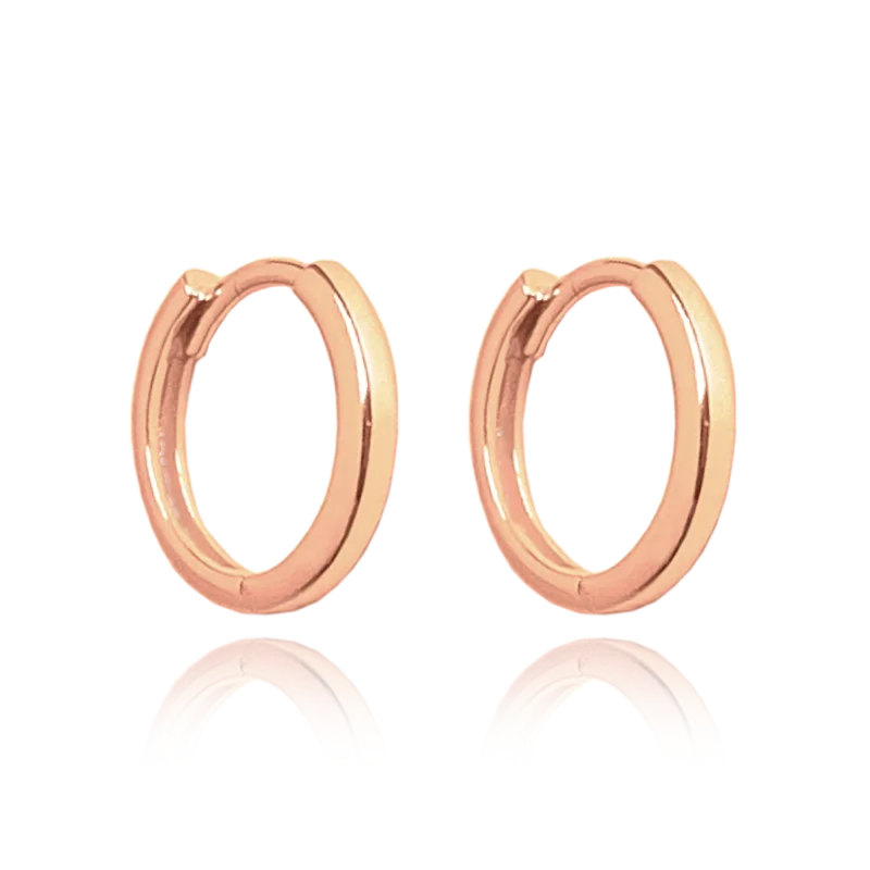 MINET Rose gold stříbrné náušnice KRUHY 1,5 cm