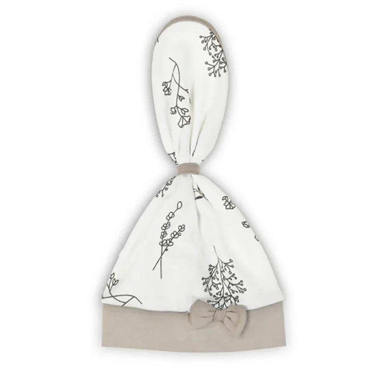 Dojčenská bavlnená čiapočka-šatka Nicol Ella biela