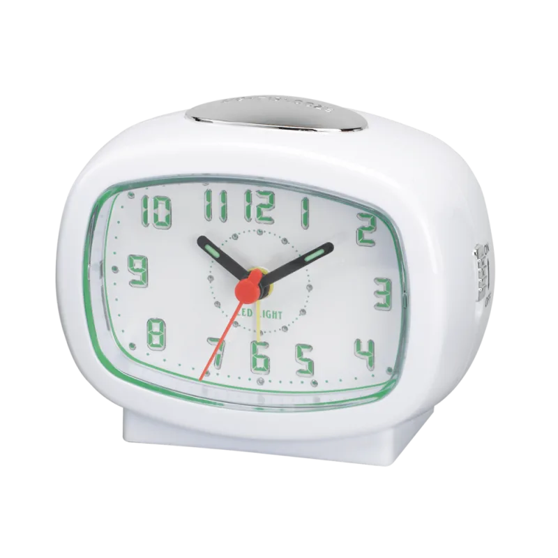 JVD Analogový netikající tichý budík JVD SRP540.1 se zeleným LED podsvícením