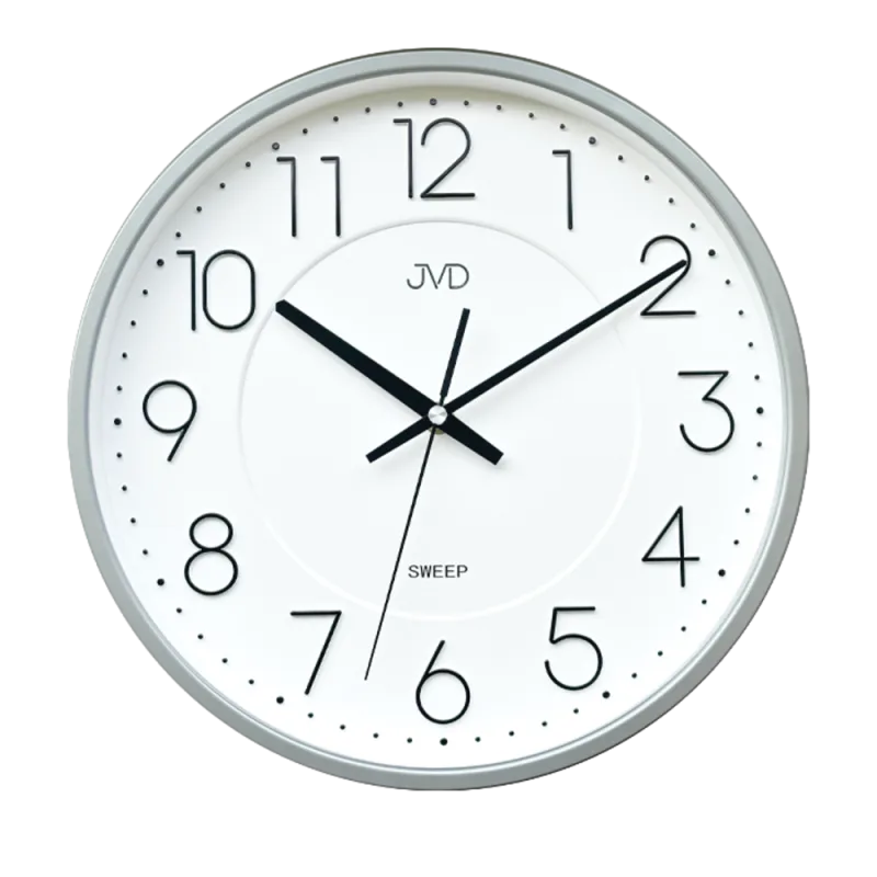 JVD Bílé nástěnné tiché netikající hodiny JVD HX2495.1