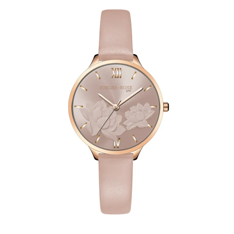 SUNDAY ROSE Dámské designové hodinky SUNDAY ROSE Fashion Pastel Pink SUN-F17