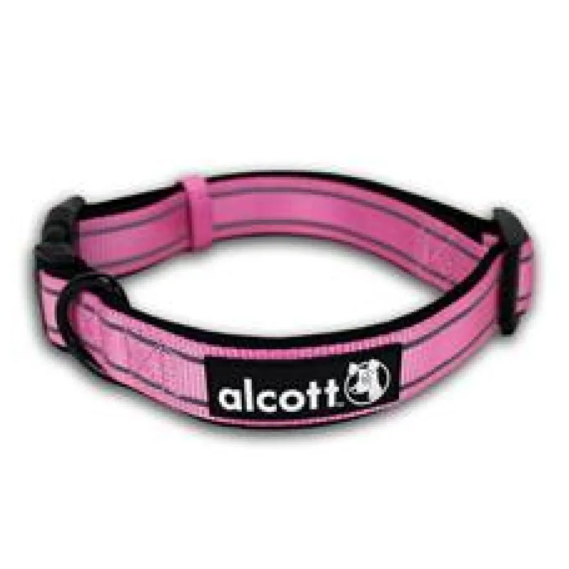 Alcott Reflexní obojek pro psy, Adventure, růžový velikost M