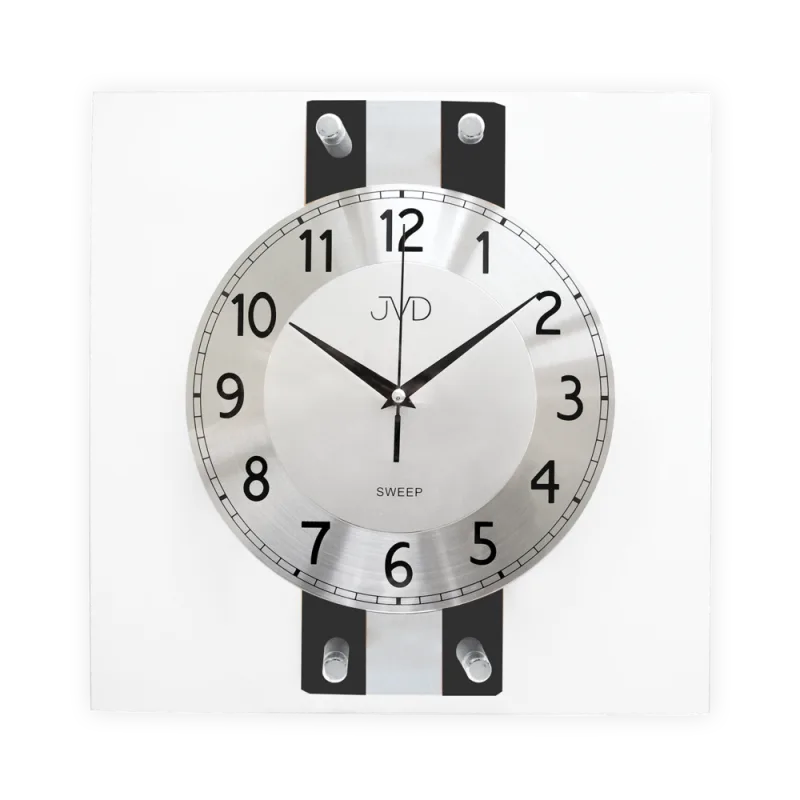 JVD Dřevěné skleněné nástěnné hodiny JVD NS21051.1