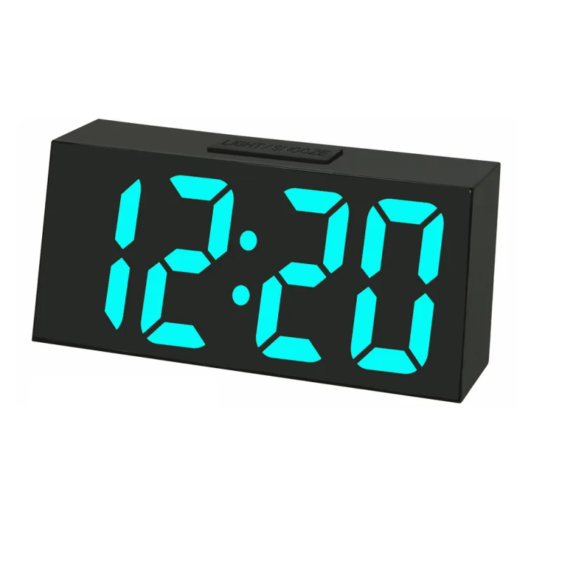 JVD Hranatý digitální budík do sítě s modrými LED svítícími čísly JVD SB3628.4