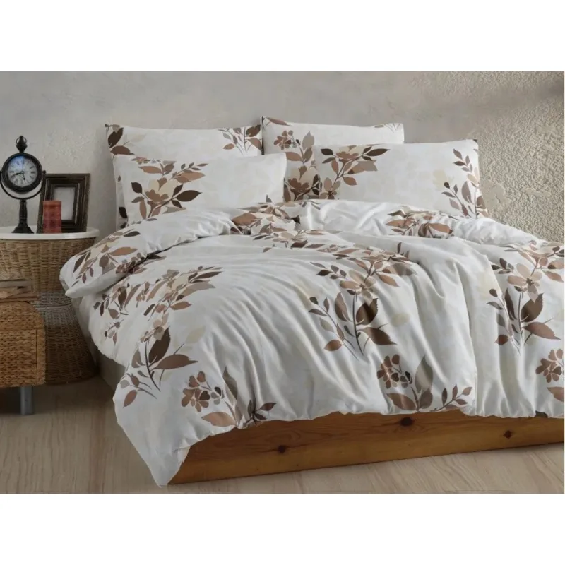 Bavlnené obliečky Liby hnedá 140x220/70x90 cm