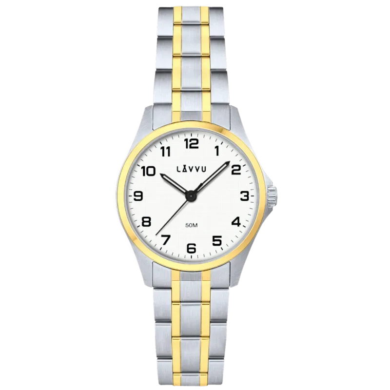 LAVVU Ocelové náramkové dámské hodinky GLIMT Silver-gold LWL5081