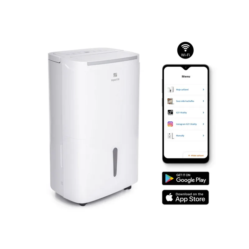 Odvlhčovač vzduchu Impact 50, kapacita 50l/24h, WiFi