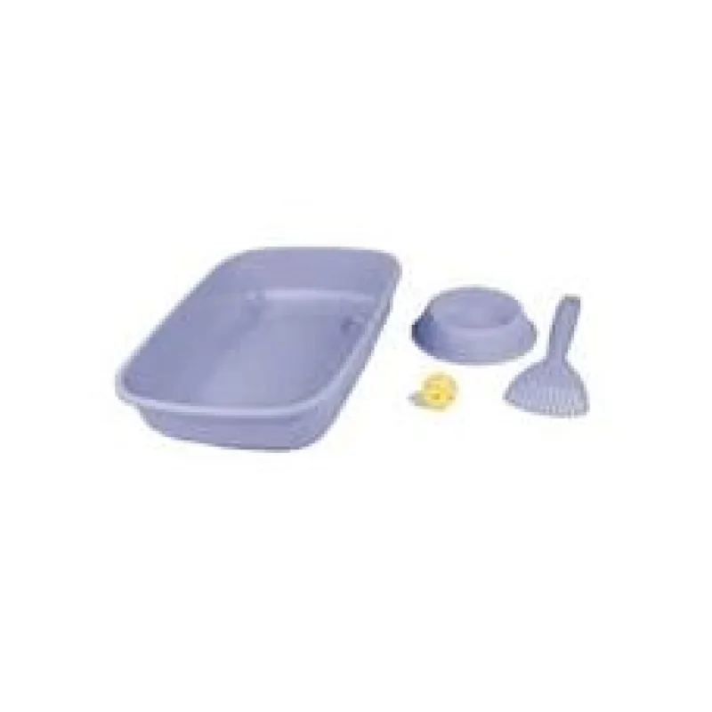 Sada WC s doplňky, šedomodrá 1 sada