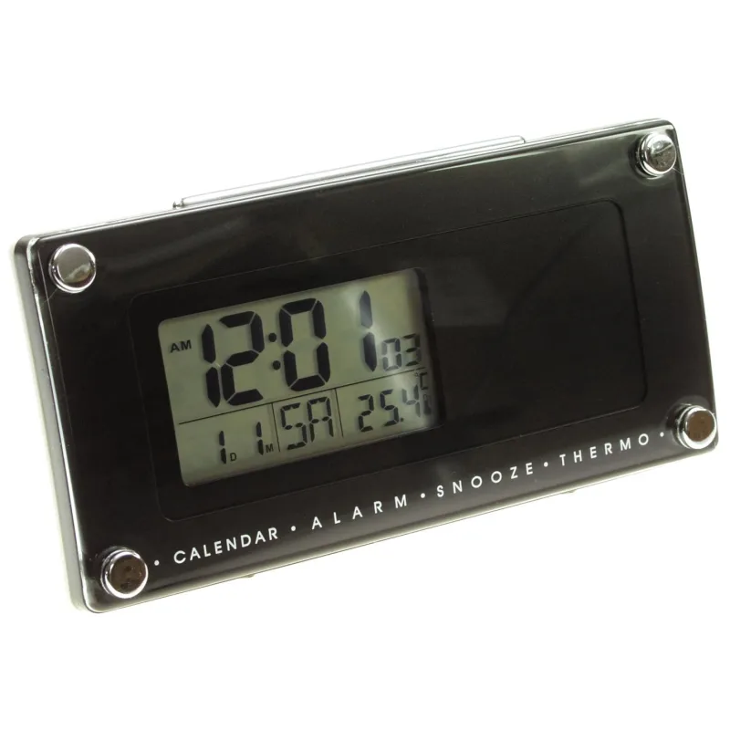 MPM Černý rádiem řízený budík MPM KW5007 černá