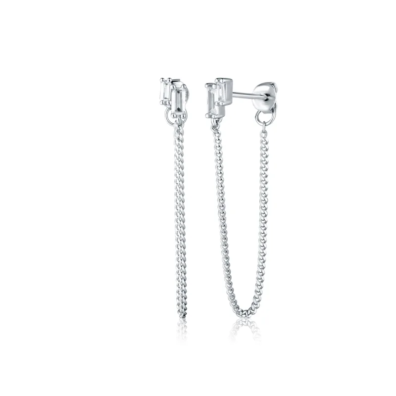 JVD Dámské peckové stříbrné náušnice na puzetku se zirkony SVLE2974X61BI00