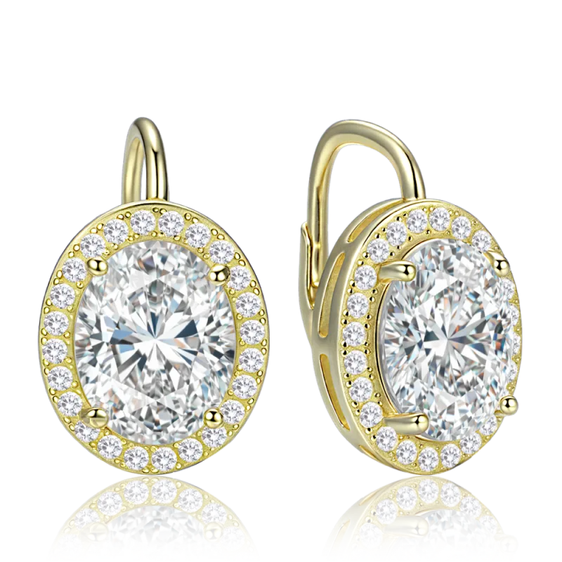 MINET Luxusní pozlacené stříbrné náušnice se zirkonem