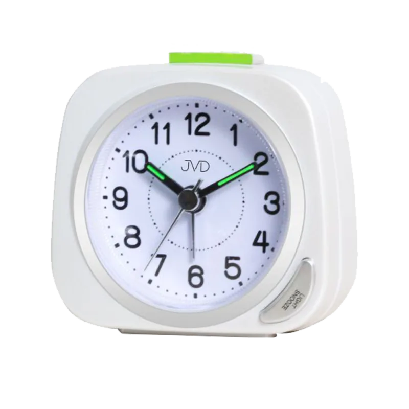 JVD Bílý tichý budík s plynulým chodem JVD SRP7202.1