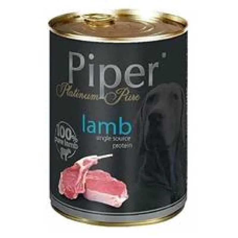 PIPER PLATINUM PURE čisté jehněčí, konzerva pro psy 400 g