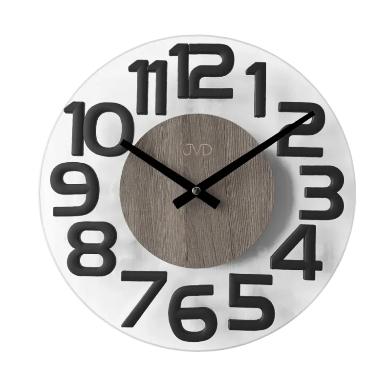 JVD Luxusní skleněné nástěnné designové hodiny JVD HT098.3 SKLAD