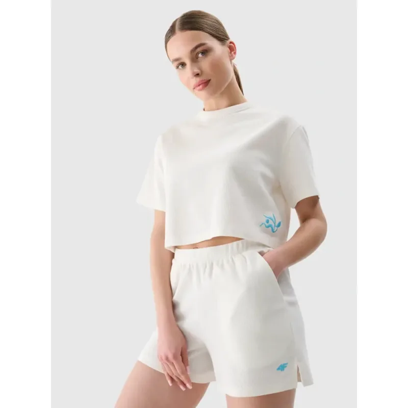 4F športové šortky 4FWSS25TSHOF531 biele