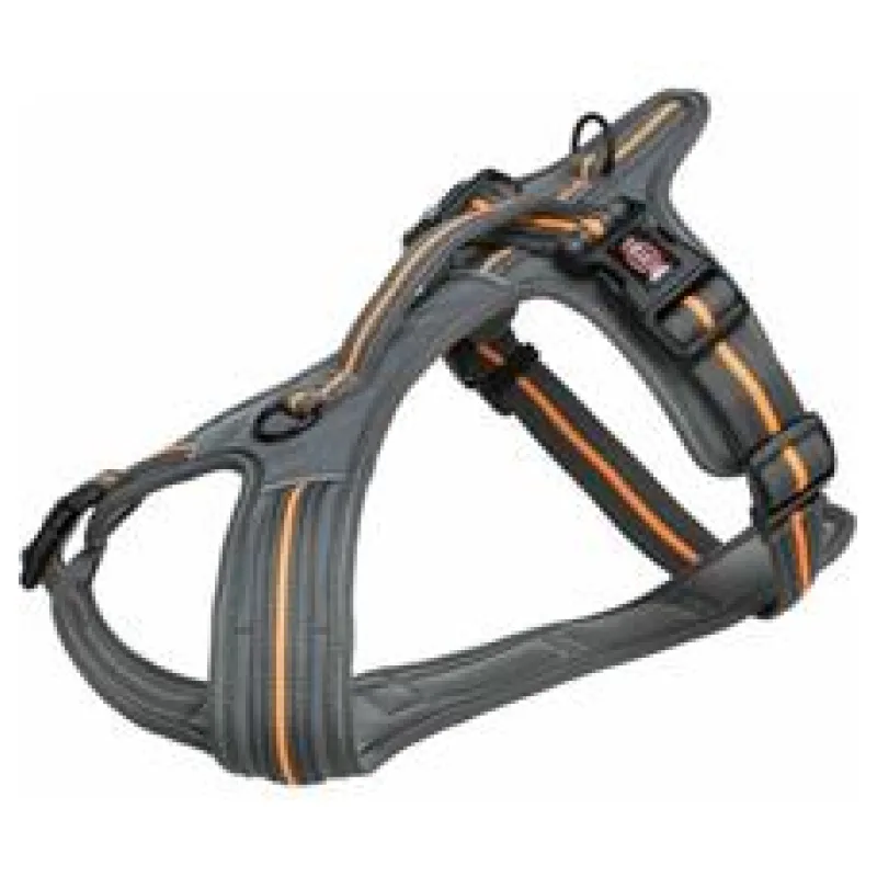 FUSION cestovní postroj - grafit/papája S-M:45-54cm/20mm