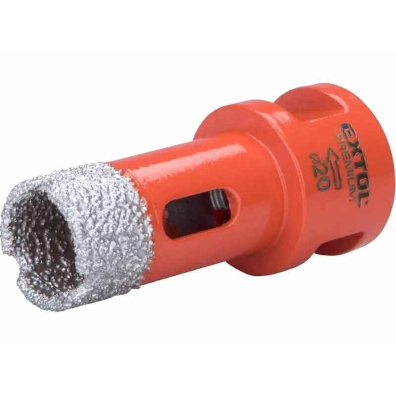 Vrták korunkový diamantový do uhlovej brúsky, ⌀20mm, EXTOL PREMIUM