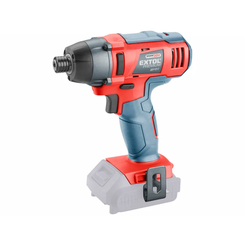 Uťahovač rázový aku Share20V, bez aku, 1/4" šesťhran na bity, 180Nm, EXTOL PREMIUM