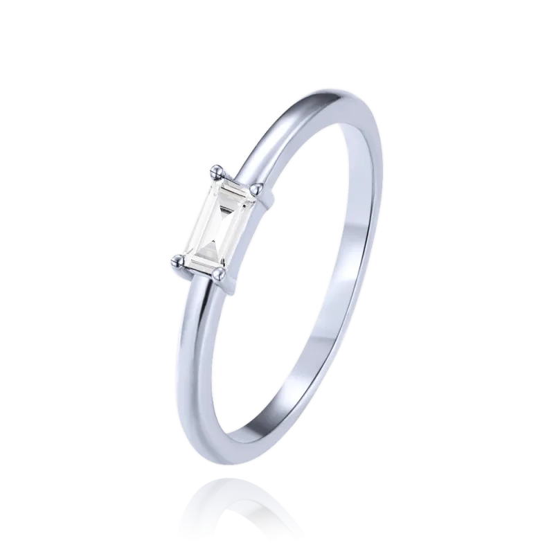 MINET Stříbrný prsten s bílým zirkonem vel. 53 JMAN0639SR53