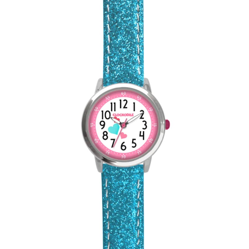CLOCKODILE Tyrkysové dívčí dětské hodinky HEARTS CWG5066