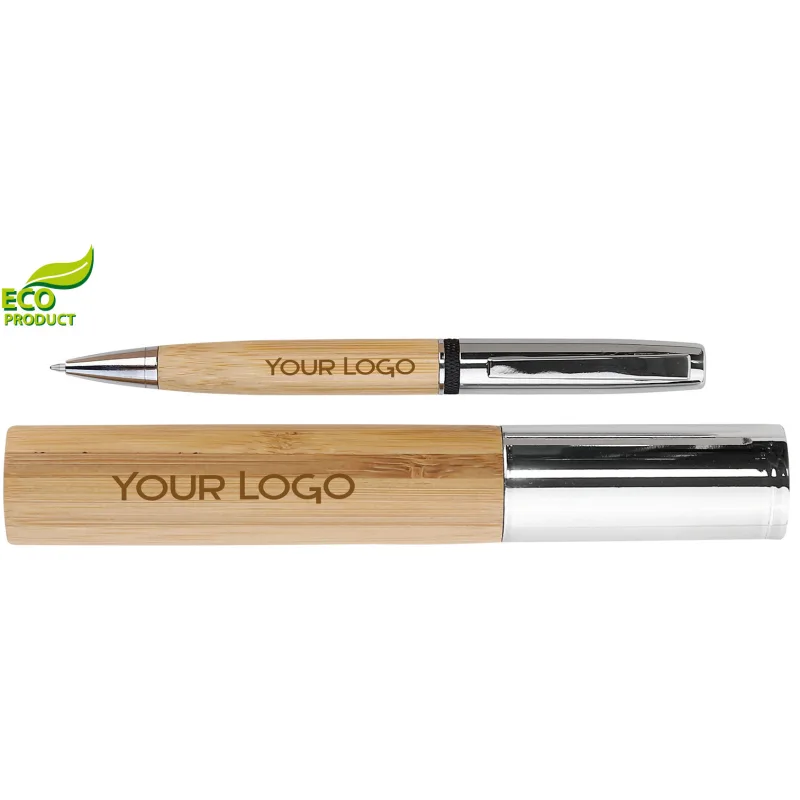 MPM Elegantní kovové kuličkové pero s bambusovým tělem A02.4195.7053